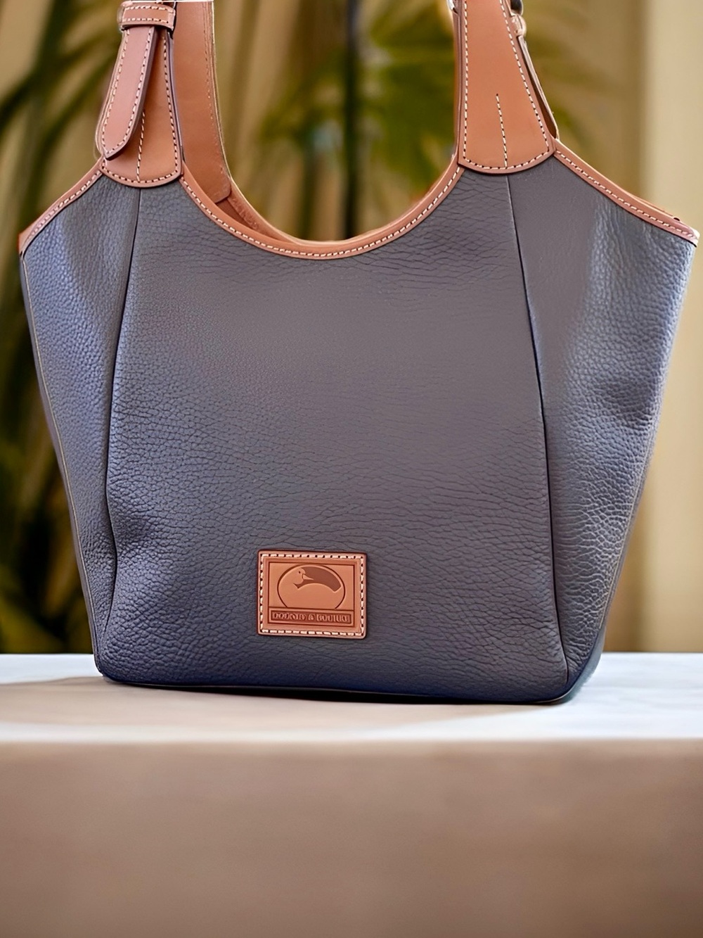 🛑 SOLD 🛑Dooney & Bourke Patterson Penelope Shoulder Bag | Gray w/ British Tan